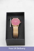 Women's Coluri Pankhurst Watch, Scarlet, Rose Gold Strap