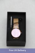 Women's Coluri Kahlo Watch, Pink, Gold Strap