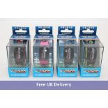 Four Go-tcha Evolve Smartwatches for use with Pokemon Go, 1x Blue, 1x Green, 1x Red and 1x Pink