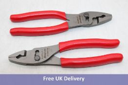 Two Snap On Talon Grip 8" Combination Slip Joint Pliers