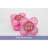 Three Packs Of Chaya LED Light Up Roller Skate Wheels, Neon Pink, 4 Per Pack