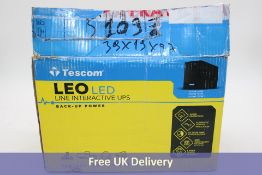 Tescom Leo LED UPS Line-Interactive With 4 Schuko Sockets, Black, 850VA 480W. Box damaged
