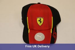 Two Puma Scuderia Ferrari Carlos Sainz Replica Caps, Rosso Corsa/Puma Black, One Size