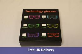 Ten Lumous LED Cyberpunk Honeycomb Glasses, Multi Colour LED