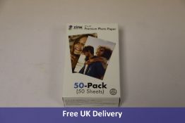 Six Zink 2 x 3" Premium Instant Photo Paper, 50 Pack