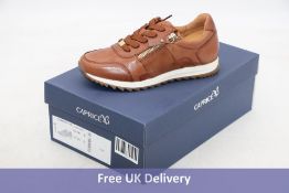 Caprice Women's Casual Leather Trainers, Cognac Brown, UK 5