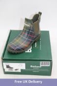 Barbour Women's Wilton Chelsea Wellington Boots, Dark Khaki/Tartan, UK 4