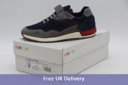 Geox Kid's J Alben B Trainers, Navy/Grey, UK 6. Box damaged