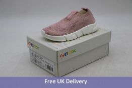 Geox Aril Kid's Shiny Knit Trainers, Pink, UK 10