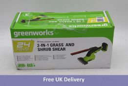 Greenworks 24V Cordless Grass And Shrub Shears, Tool Only