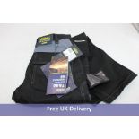 Blaklader Men's 1561 Work Flame-Retardant Trousers, Black/Grey, UK Size 34R