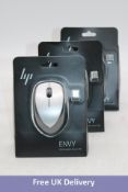 Three HP Envy Rechargable Computer Mice, Untested