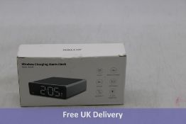 Three Noklead Digital Alarm Clock with Qi Wireless Charger. Box damaged