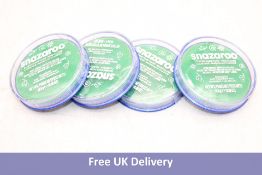 Ten Pots of Snazaroo Classic Face Paint Maquillage, Bright Green, 18ml