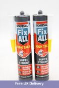 Twelve Soudal Fix All High Tack White Super Strong Sealant Adhesive, White, Expiry 09/2024