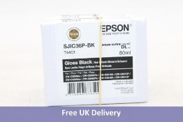 Two Boxes of Epson Ink Cartridge, For Epson ColorWorks C 6000, Black, 80ml Per Box