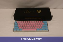 Clix Matrix 60% Gaming Keyboard, Pink/Silver