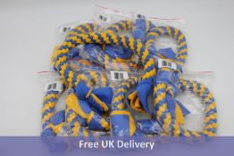 Five Bezalin Fleece Handmade Rope Giant Breeds Tug Toy, Blue/Yellow
