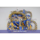 Eight Bezalin Fleece Handmade Rope Giant Breeds Tug Toy, Blue/Yellow
