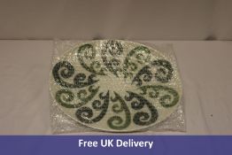 Themis.Z Athenee Two Tone Green Peacock Serving Platter