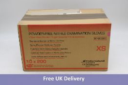 Ten Boxes Powder Free Nitrile Examination Gloves, Size XS, 97-96093, 200 Per Box