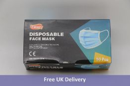 One-Hundred Packs of Eatest Disposable Face Mask, Blue, 50PCS/PK