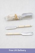 Four Sabre Paris Pop 2Pc Stainless Steel Butter Knives, Ivory/White. OVER 18's ONLY