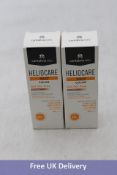 Four Heliocare 360 Gel Oil Free Sunscreen Protectors, Bronze, SPF50+ 50ml