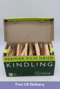 Four Box of Premier Kiln Certainly Wood Kindling, Kiln Dried Natural Firelighters. Box Damaged