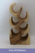 HSM Collection Bottle Rack Small, Wood Natural. Box damaged