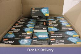 Eighty Boxes of Disposable Face Masks, 50 Per Box