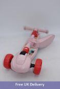 Kid's Kick Scooter with Seat and Light Up Wheels, Pink