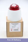 Ten EN54-3 & 23 Approved Wall Sounder/VAD Beacon, White with Red Lens