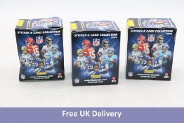 Twelve Boxes of Panini NFL 2021/22 Sticker Collections, 50 Packs Per Box. Box damaged