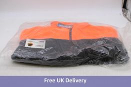 Two Click Fleece Jackets, Orange/Black, Size XL