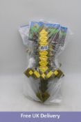 Five Official Gold Minecraft Toy Sword Accessory, Yellow/Green