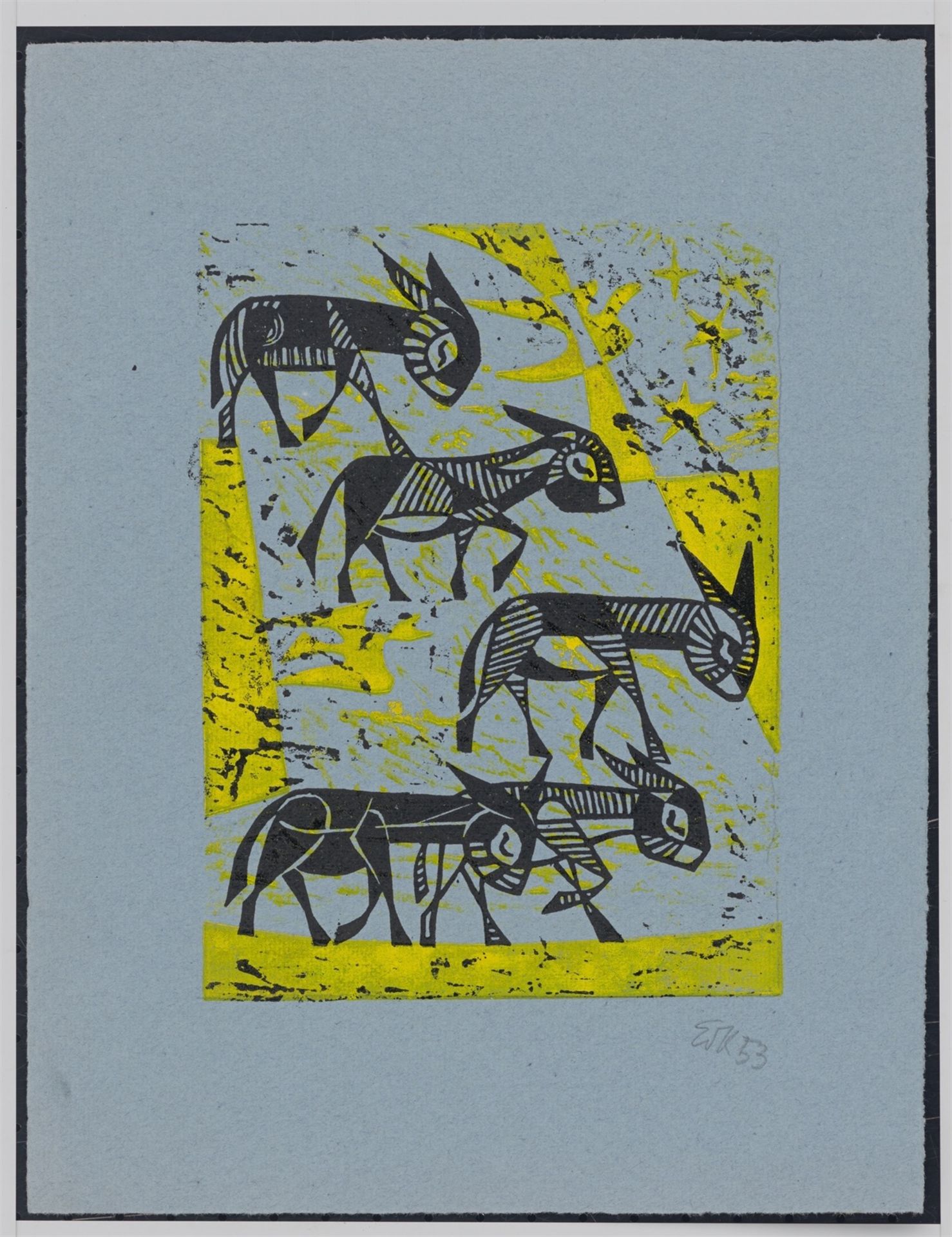 E. O. Köpke. Illustrationen zu: „Gebet, mit den Eseln ins Himmelreich einzugehen“ (Francis Ja…. 1953 - Bild 6 aus 6
