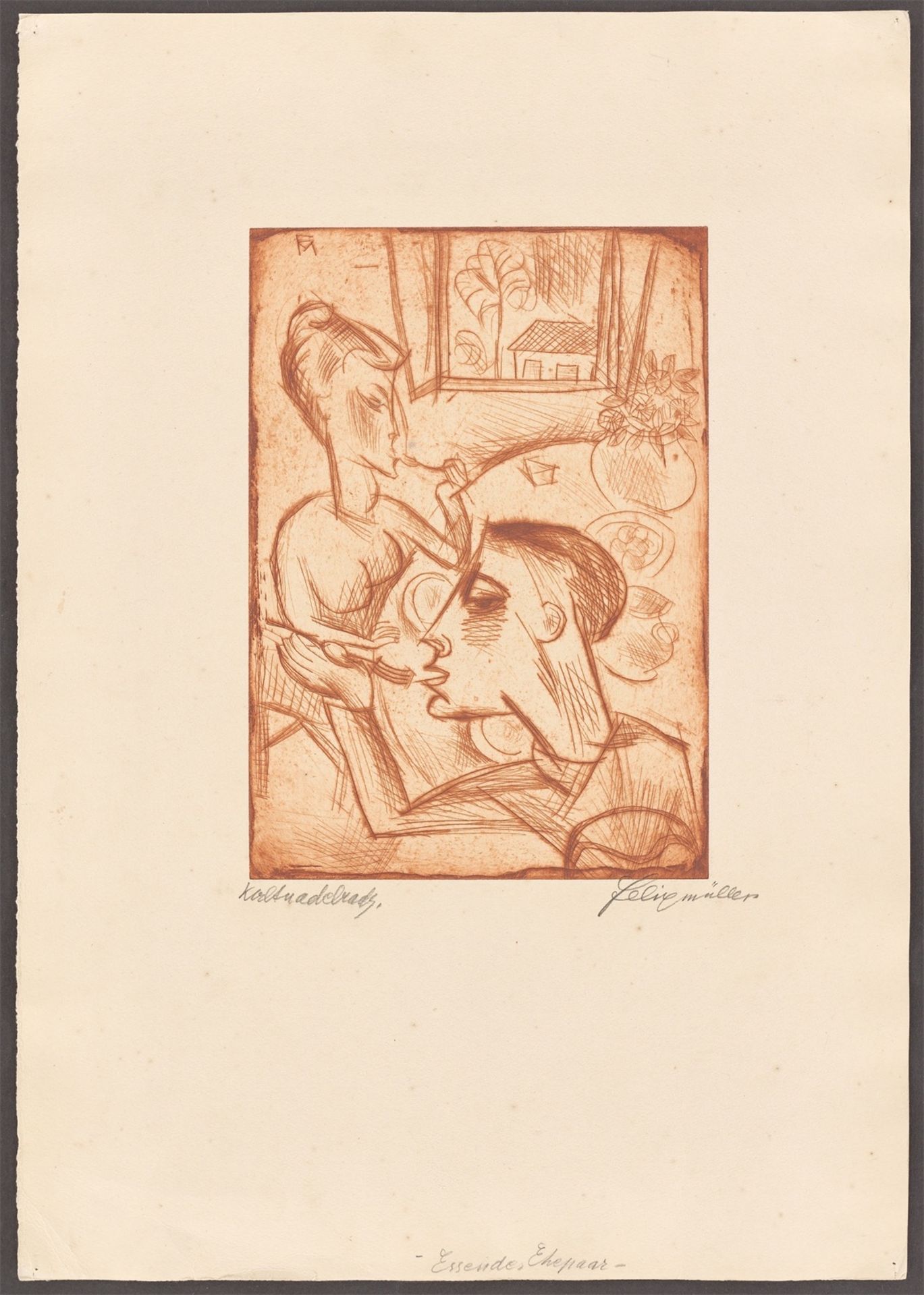 Conrad Felixmüller. „Essendes Ehepaar“. 1918 - Bild 2 aus 3