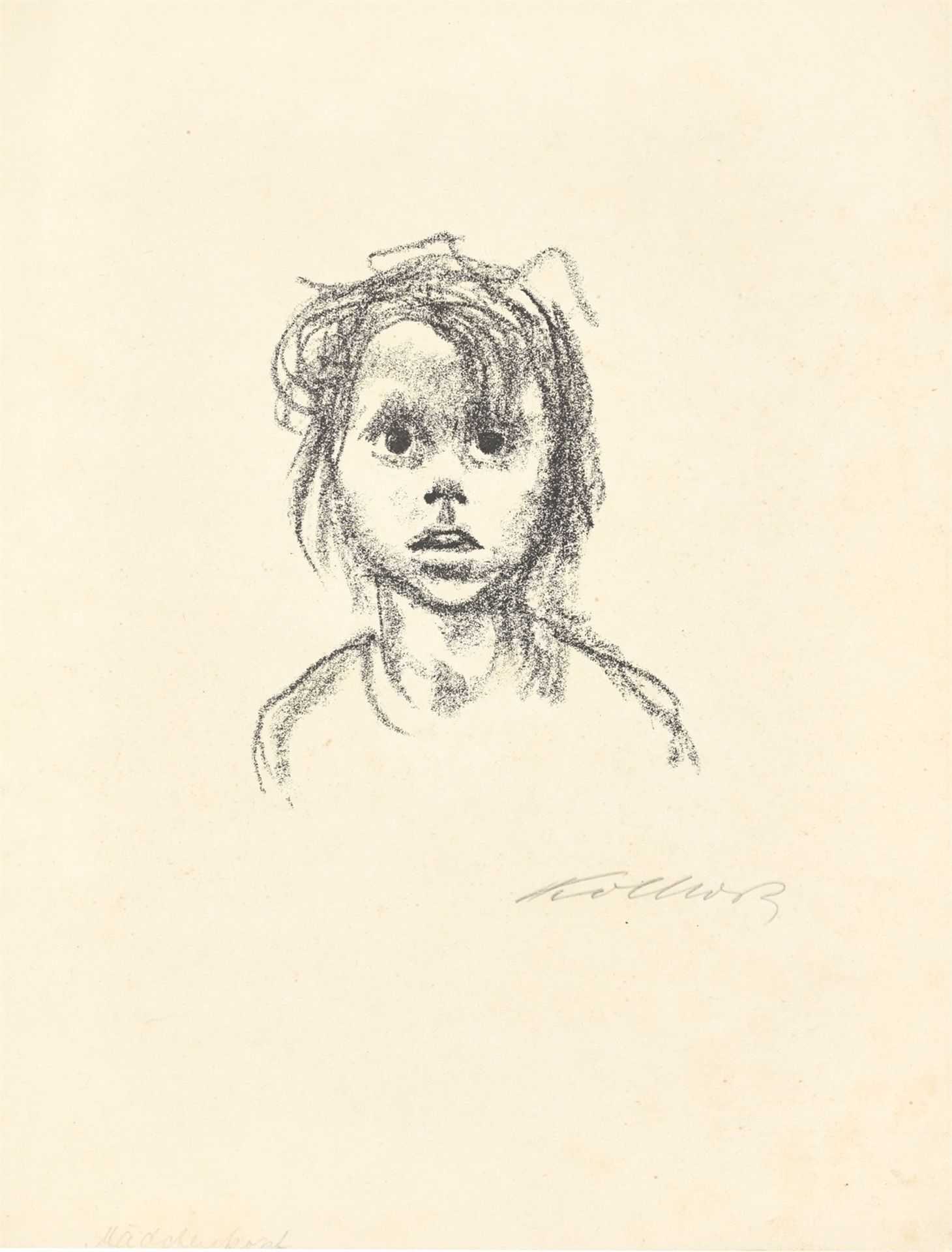 Käthe Kollwitz. ”Kinderkopf (Lotte Nagel)”. 1925/31