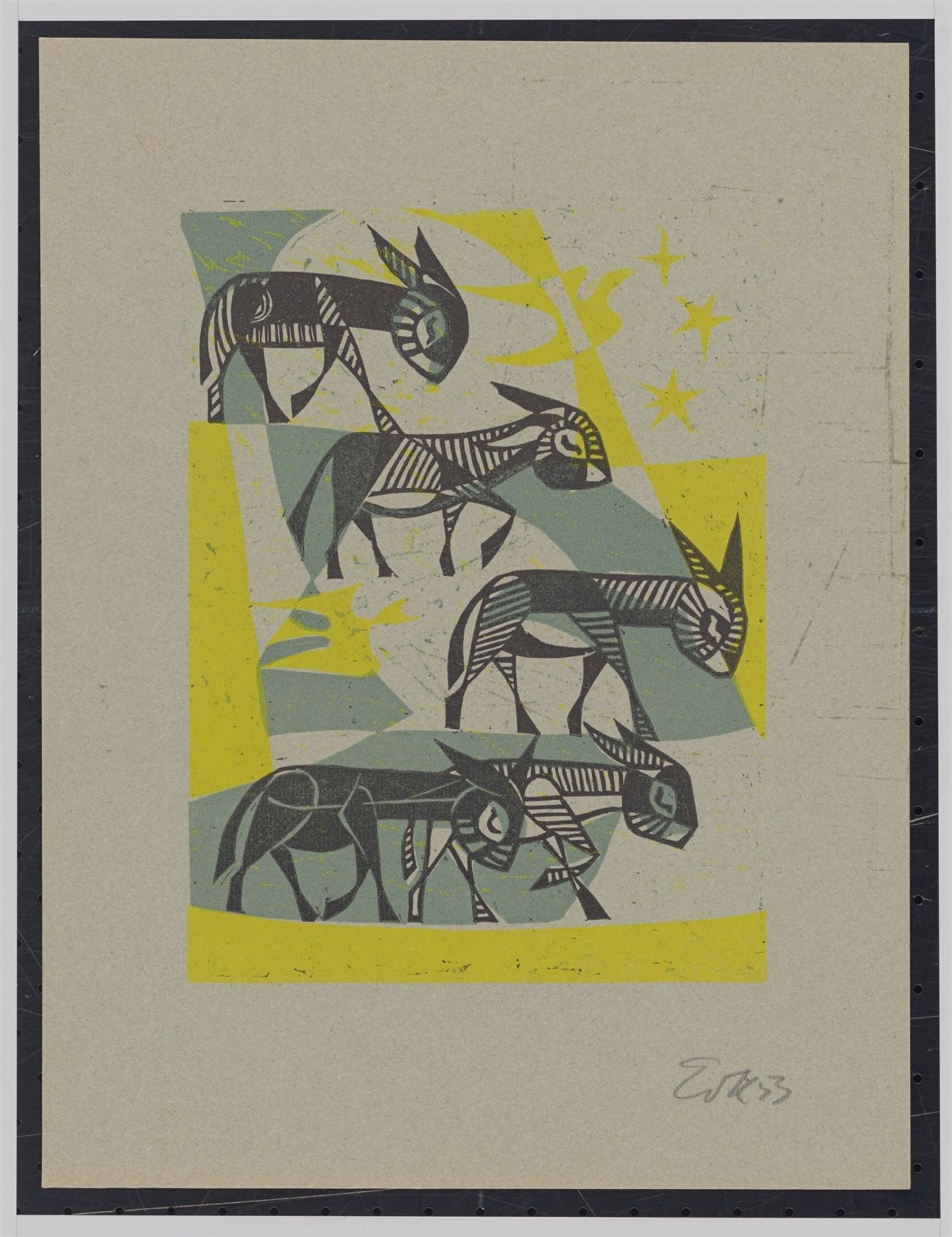 E. O. Köpke. Illustrationen zu: „Gebet, mit den Eseln ins Himmelreich einzugehen“ (Francis Ja…. 1953 - Bild 4 aus 6