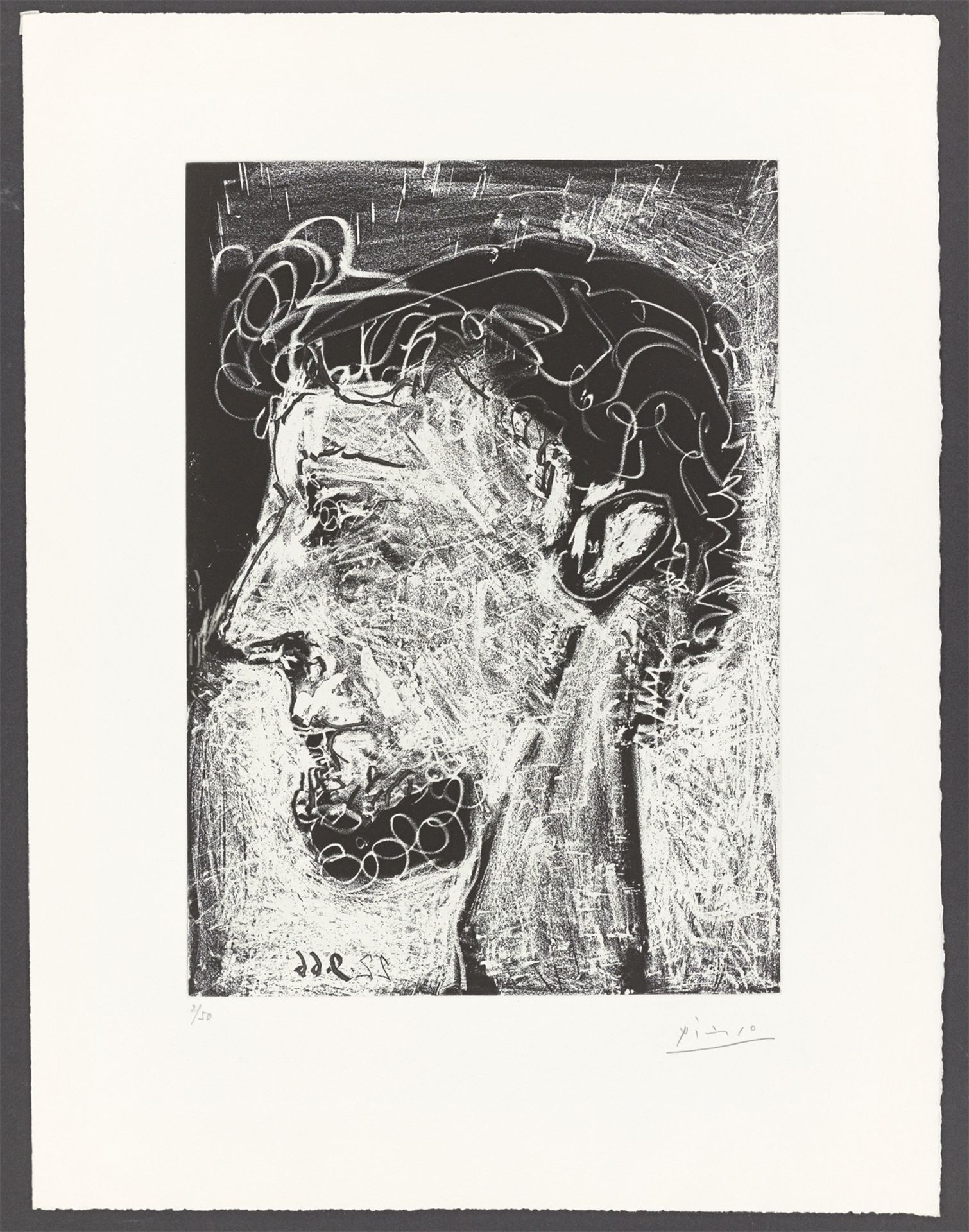 Pablo Picasso. ”Portrait de Piero Crommelynck. I”. 1966 - Image 2 of 3