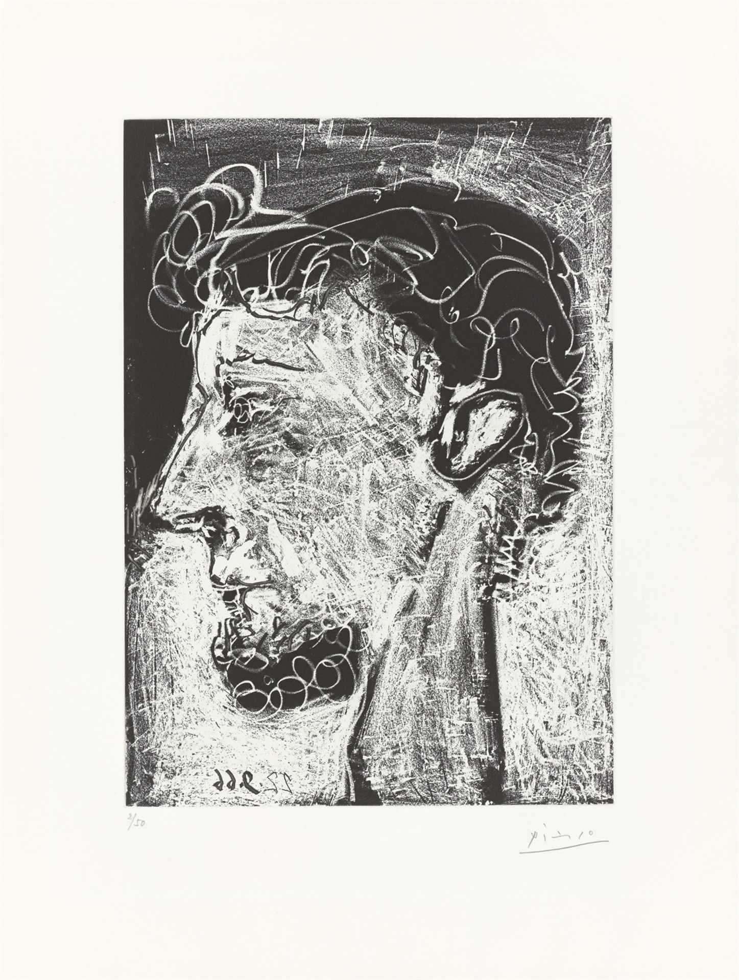 Pablo Picasso. ”Portrait de Piero Crommelynck. I”. 1966