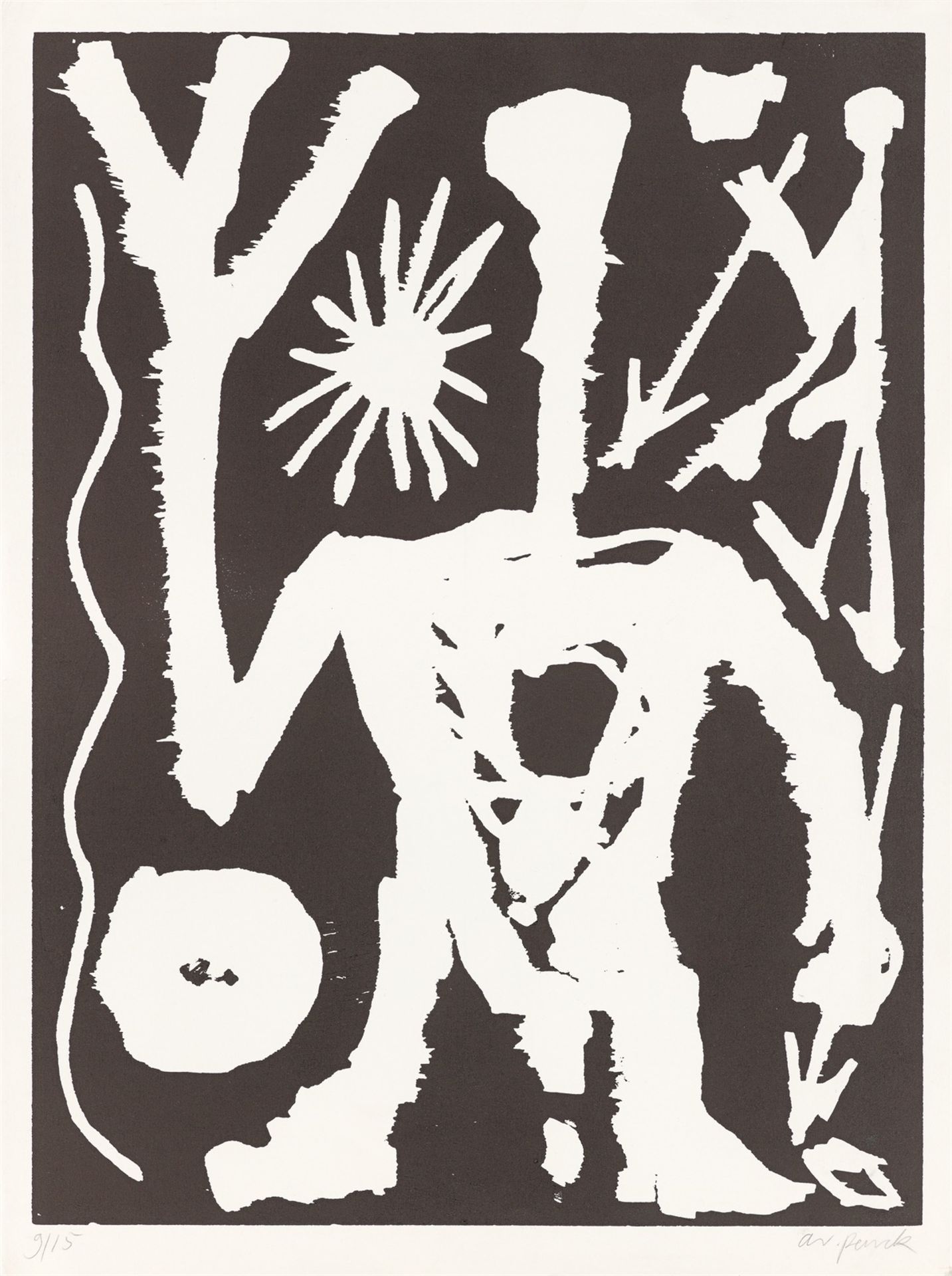 A.R. Penck. Jäger mit Sonne. 1980er-Jahre