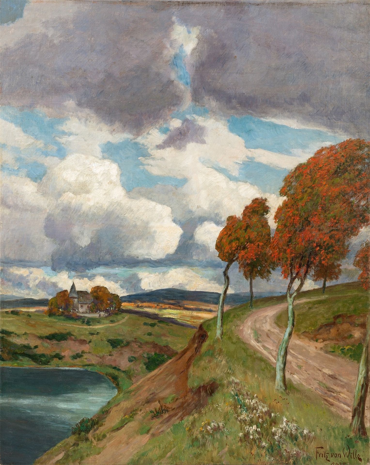 Fritz von Wille. Eifellandschaft (Weinfelder Maar). 1935