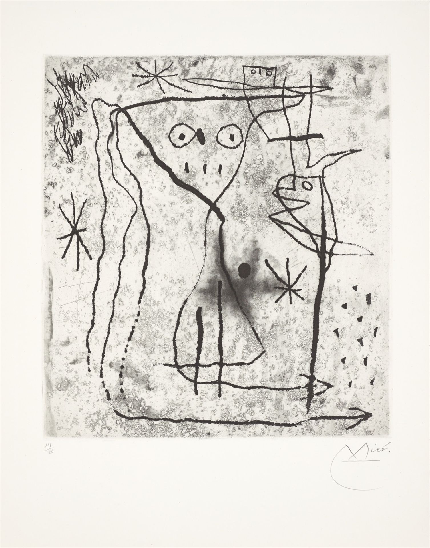 Joan Miró. ”Jeune Fille aux deux oiseaux”. 1967/71