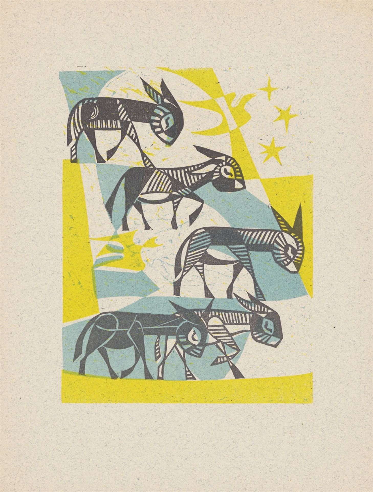 E. O. Köpke. Illustrations for ”Gebet, mit den Eseln ins Himmelreich einzugehen” (Francis Jam…. 1953