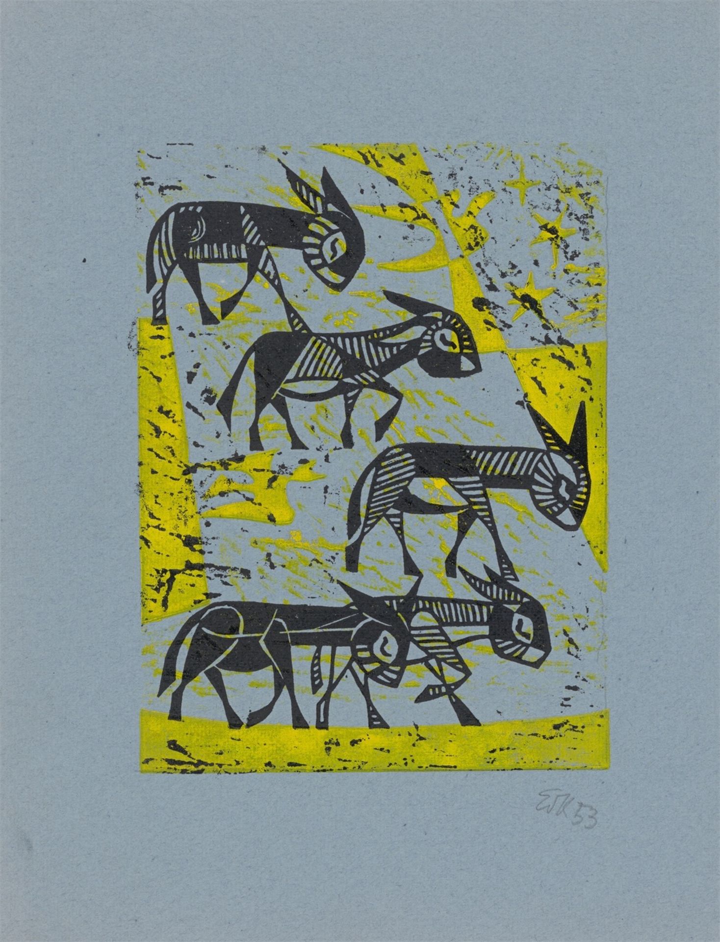 E. O. Köpke. Illustrationen zu: „Gebet, mit den Eseln ins Himmelreich einzugehen“ (Francis Ja…. 1953 - Bild 5 aus 6