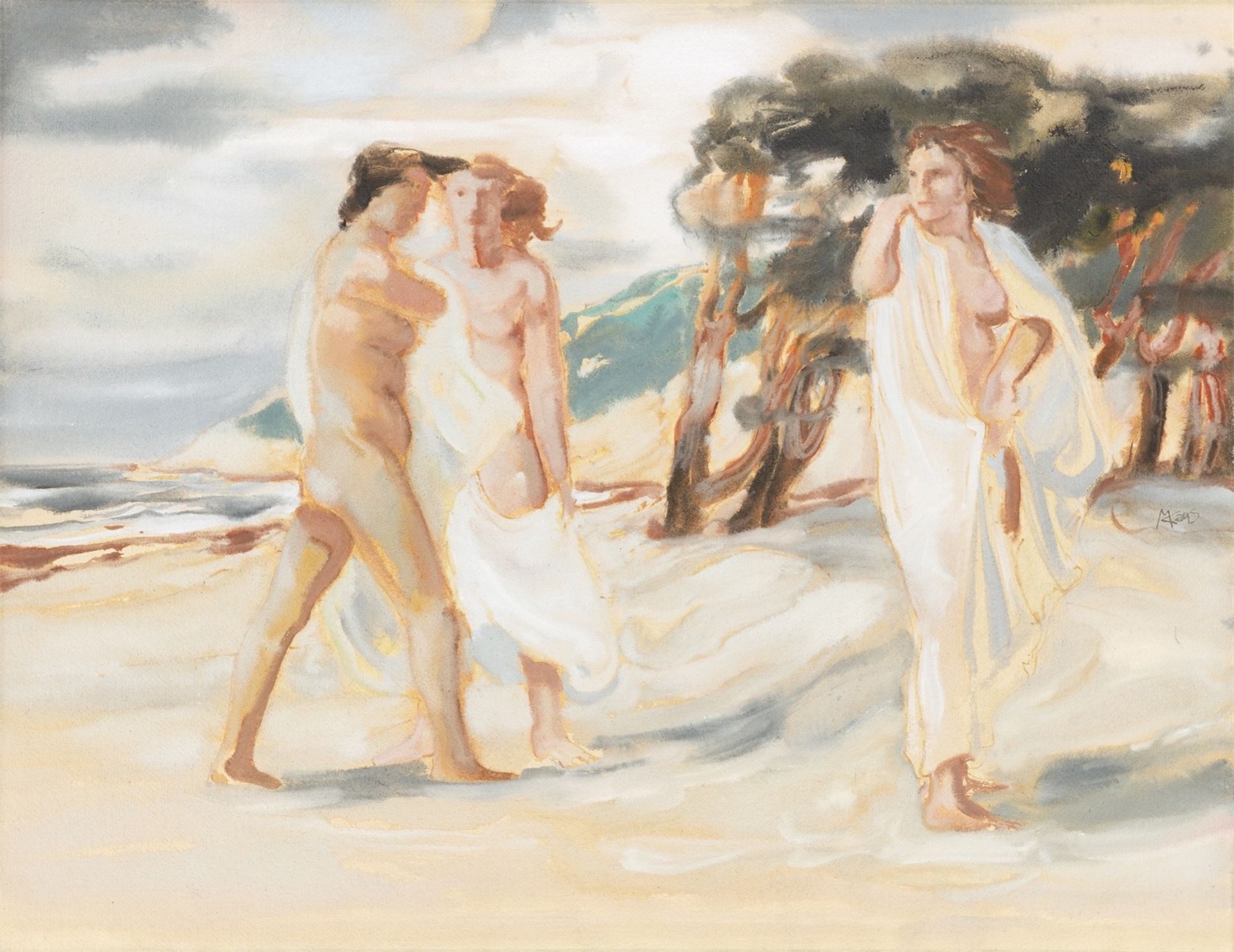 Max Kaus. Frauen am Strand. Um 1930/31