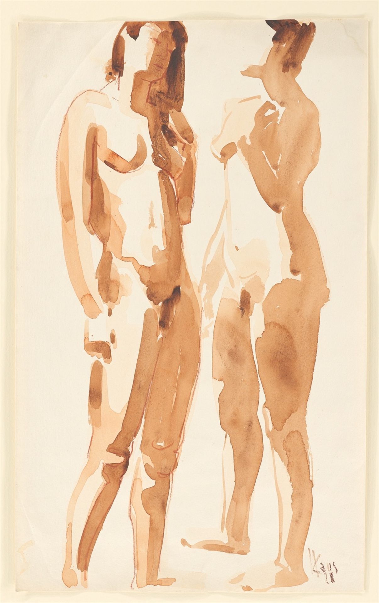 Max Kaus. Two standing female nudes. Circa 1928 - Image 2 of 3