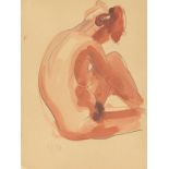 Max Kaus. Sitting female nude. 1934